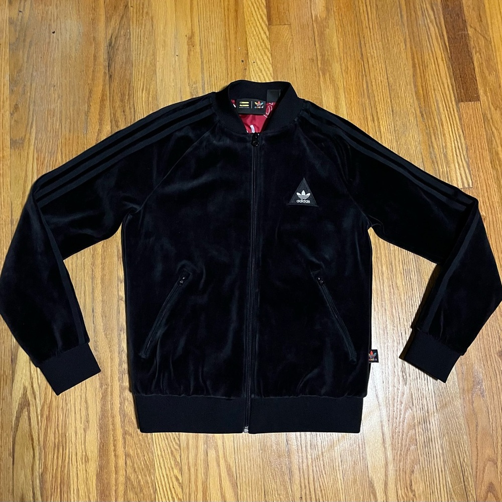 Adidas Pharrell Women’s Black Velvet Track Jacket Sz. XS